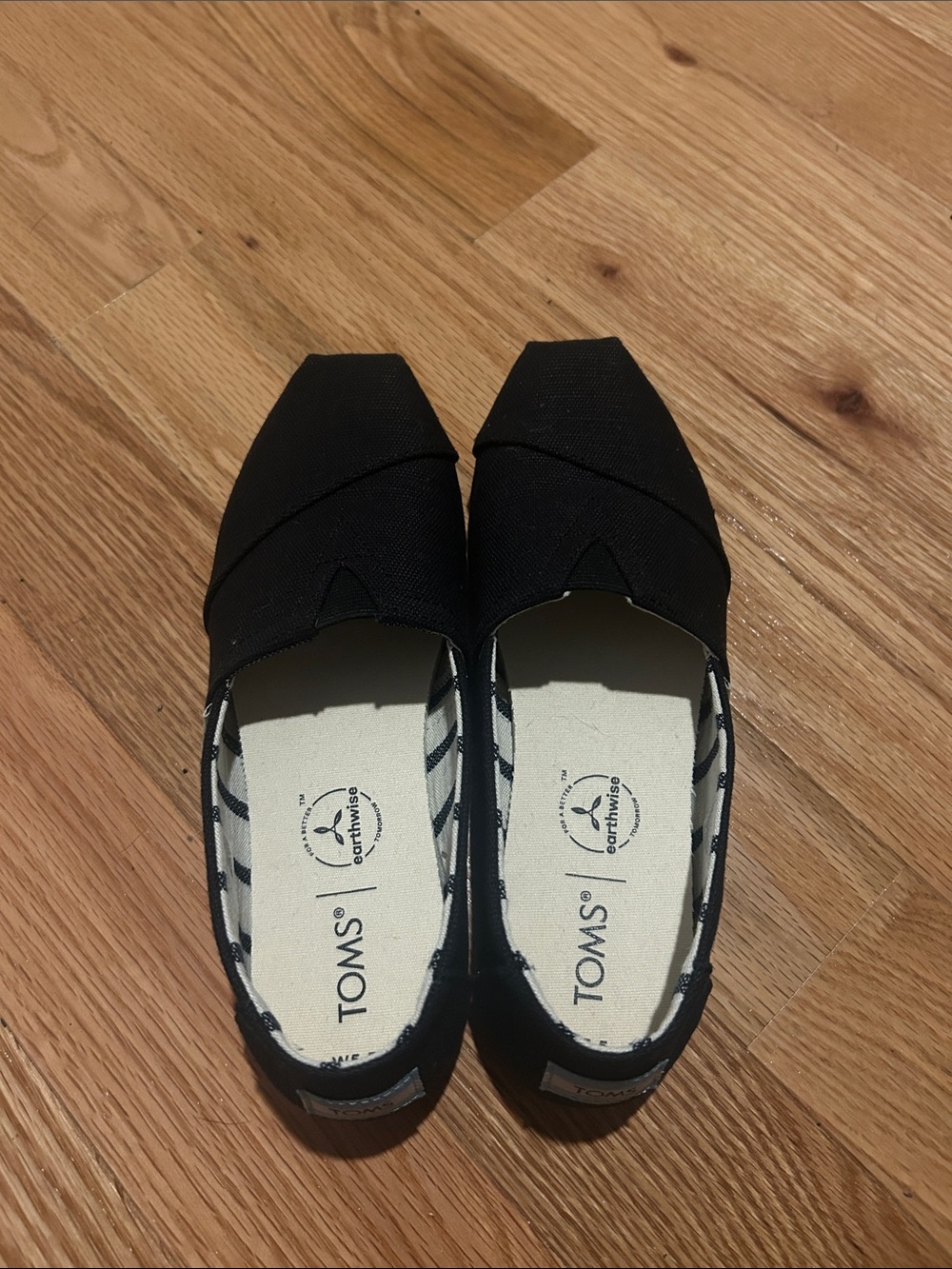 TOMS Black Canvas Slip-On Shoes